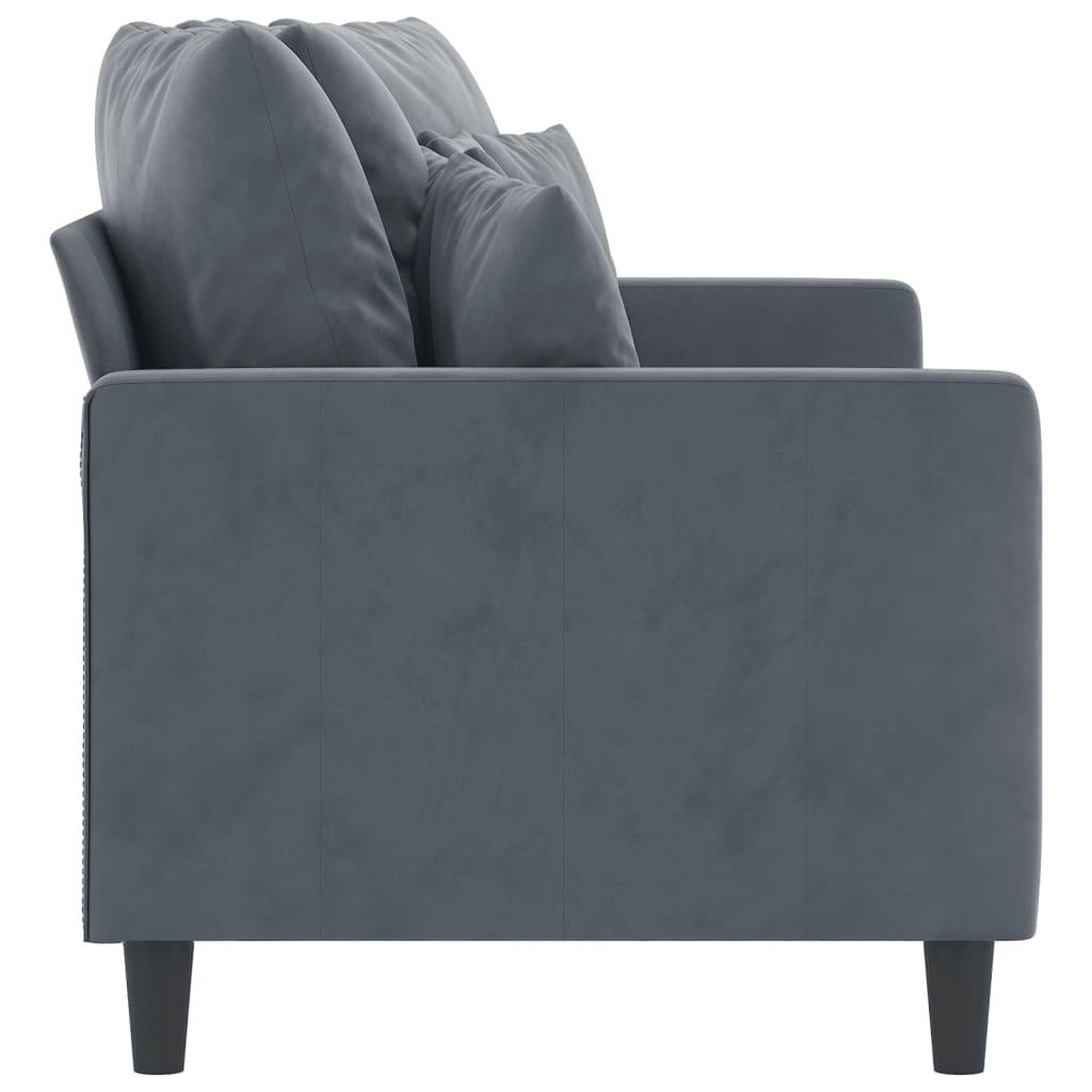 Voir la diapositive 4 : VIDAXL Canape a 2 places Gris fonce 140 cm Velours