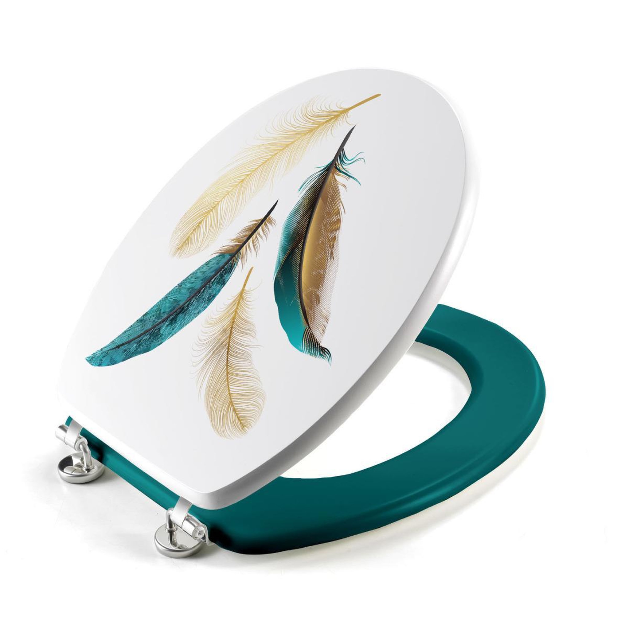 Voir la diapositive 2 : Douceur d'Intérieur Abattant wc déco  plumiss  46cm multicolore