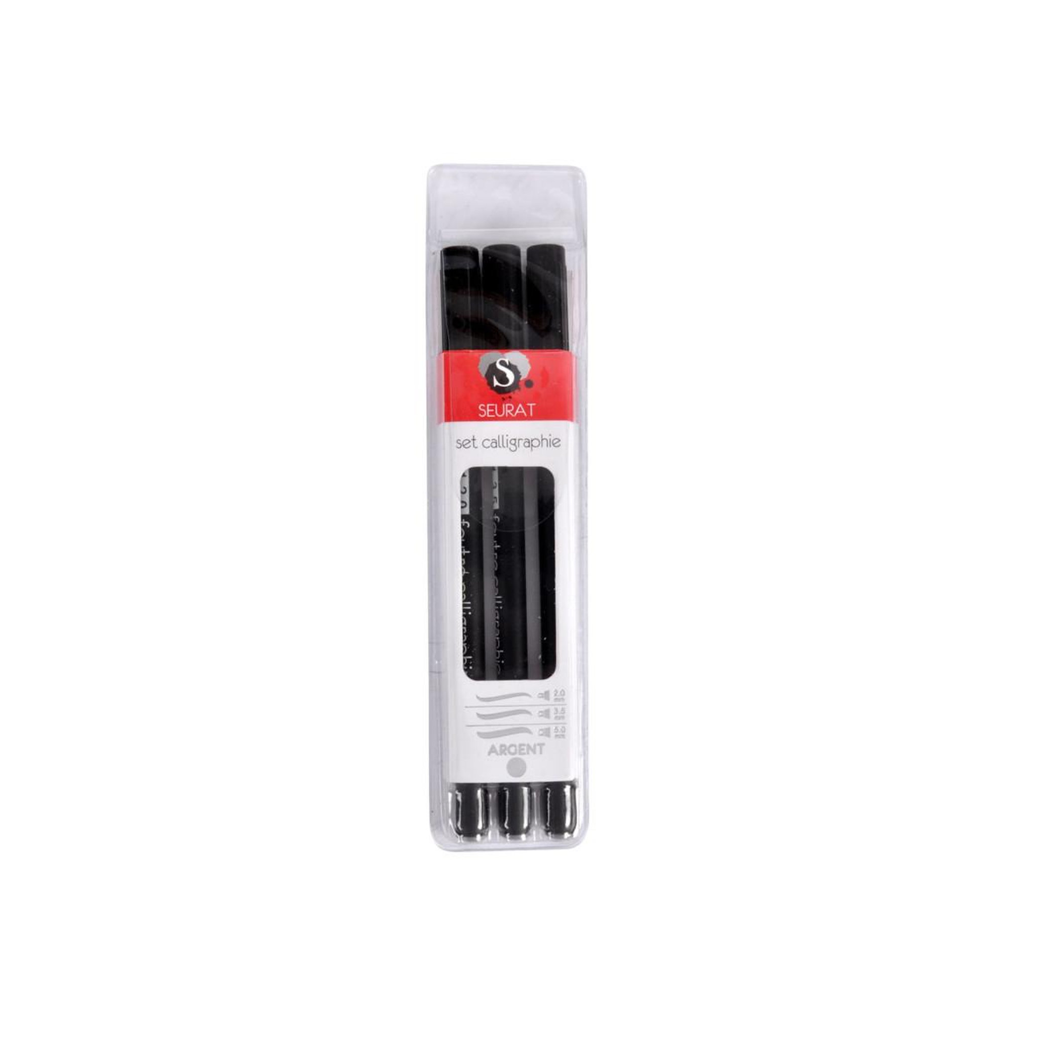 Voir la diapositive 2 : HOMEA Lot de 3 Stylos  Calligraphie  19cm Argent