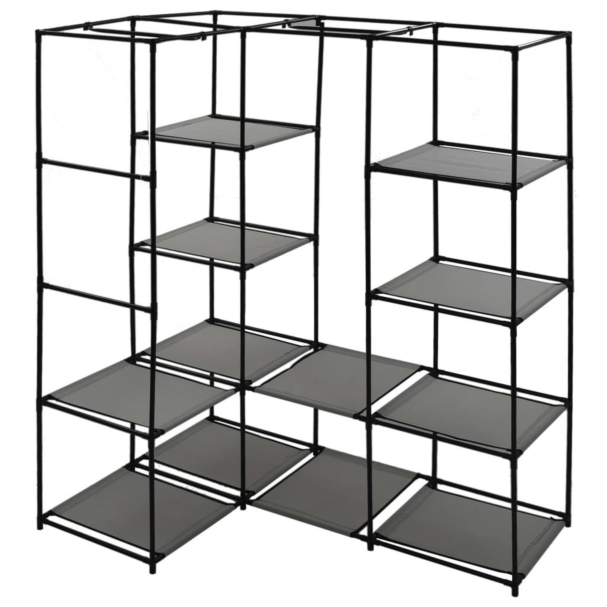 Voir la diapositive 4 : VIDAXL Garde-robe d'angle Gris 130 x 87 x 169 cm
