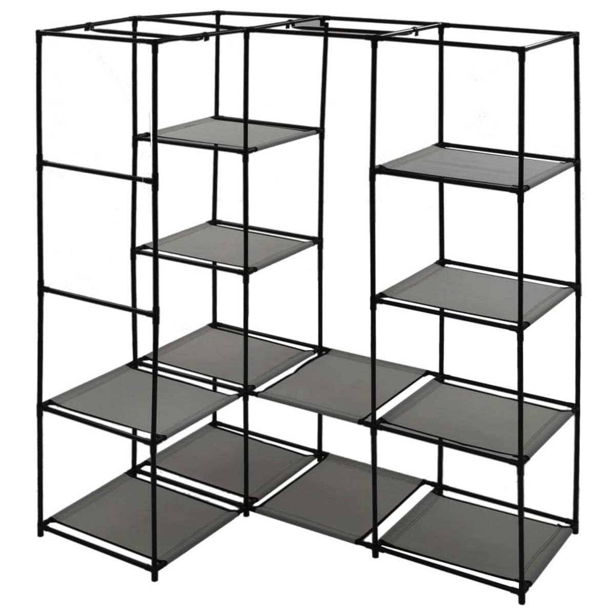 VIDAXL Garde-robe d'angle Gris 130 x 87 x 169 cm