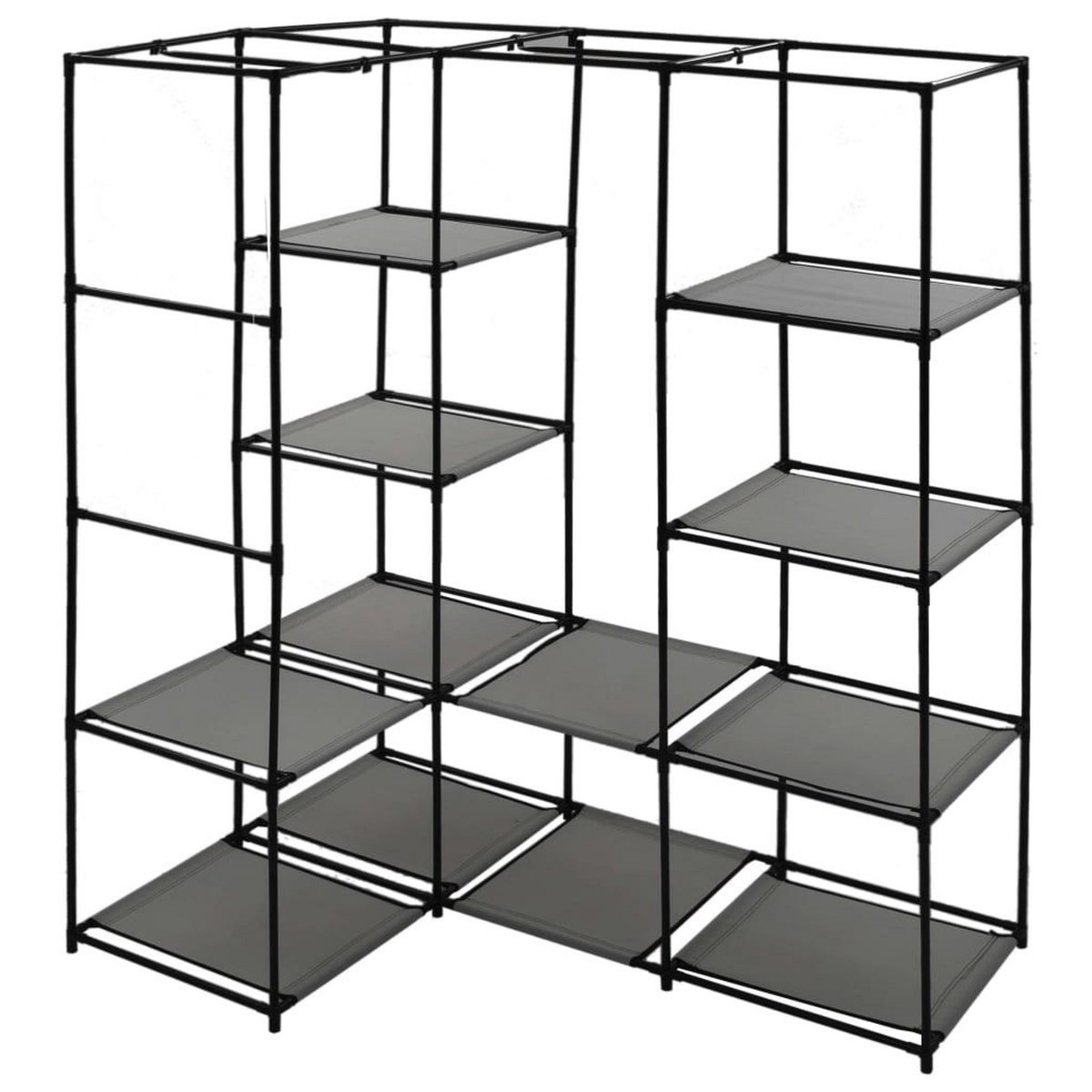 VIDAXL Garde-robe d'angle Gris 130 x 87 x 169 cm