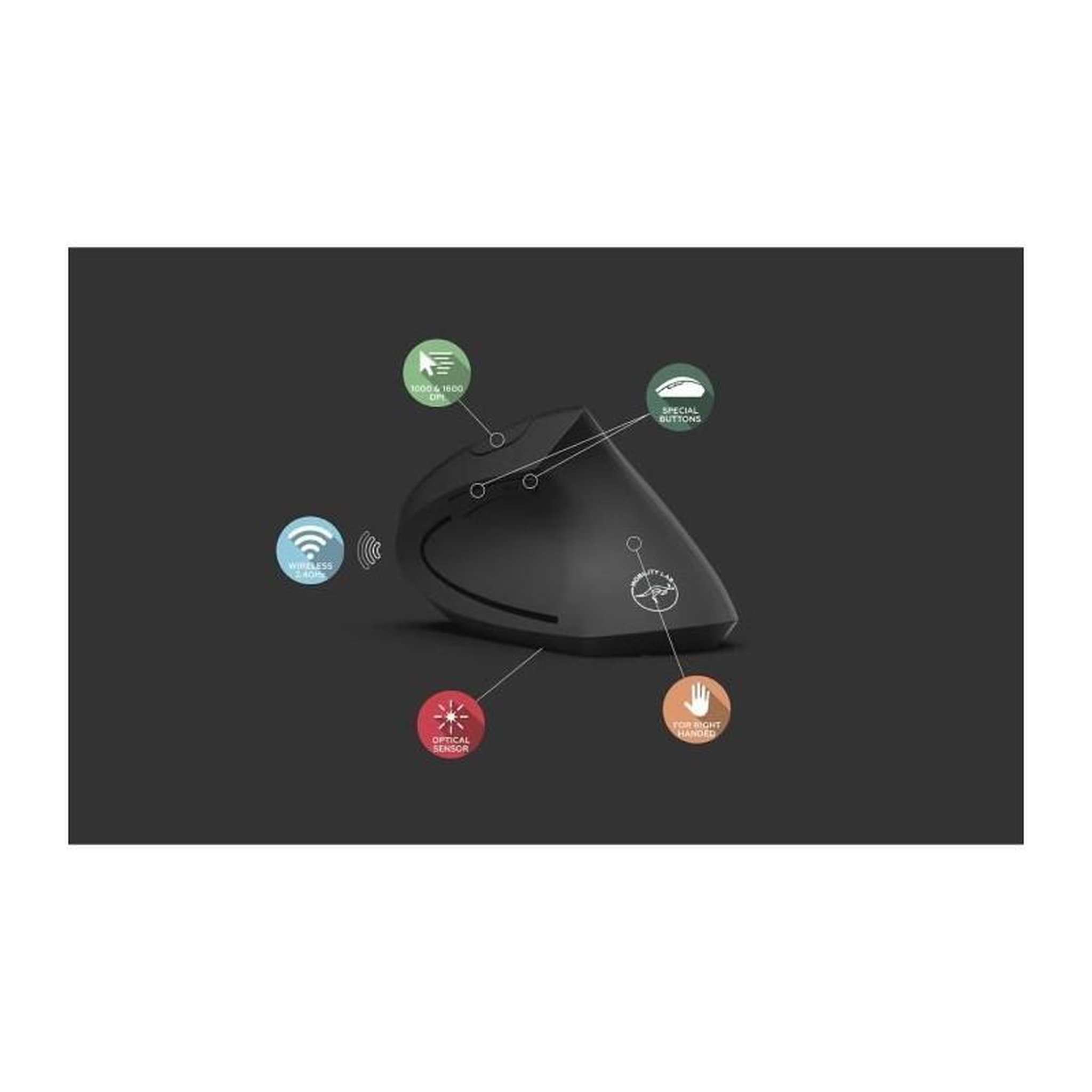 Voir la diapositive 5 : Gmobility Souris ergonomic sans fil verticale - MOBILITY - 2.4Ghz