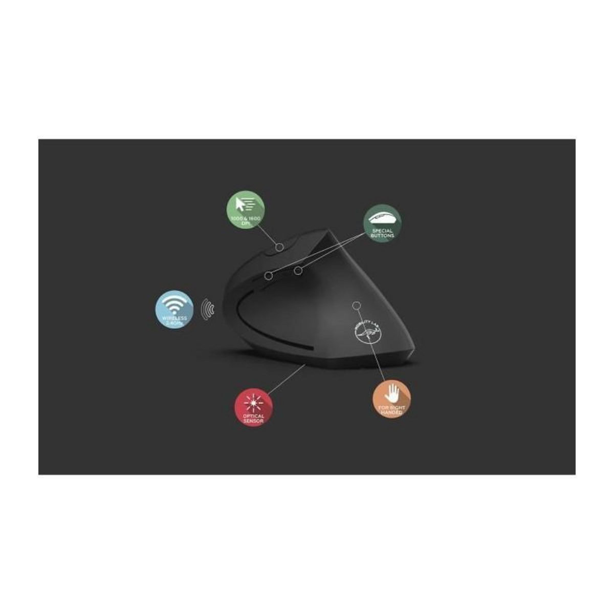 Gmobility Souris ergonomic sans fil verticale - MOBILITY - 2.4Ghz