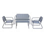 Voir la diapositive 2 : SWEEEK Salon de jardin en métal, 4 places, 1 canapé, 2 fauteuils, 1 table basse