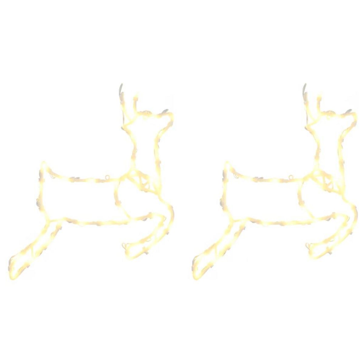 VIDAXL Lumieres de Noël silhouette de renne 2 pcs 35 LED blanc chaud