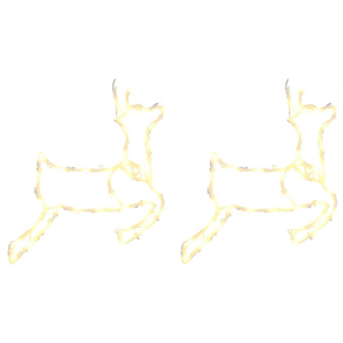 VIDAXL Lumieres de Noël silhouette de renne 2 pcs 35 LED blanc chaud