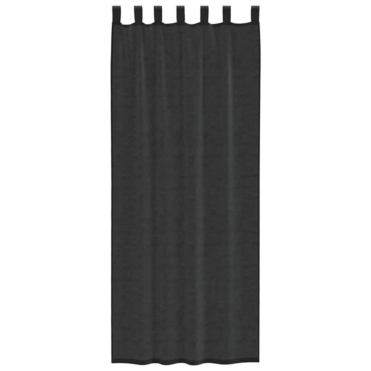 VIDAXL Rideaux en voile avec passe-tringles 2 pcs noir