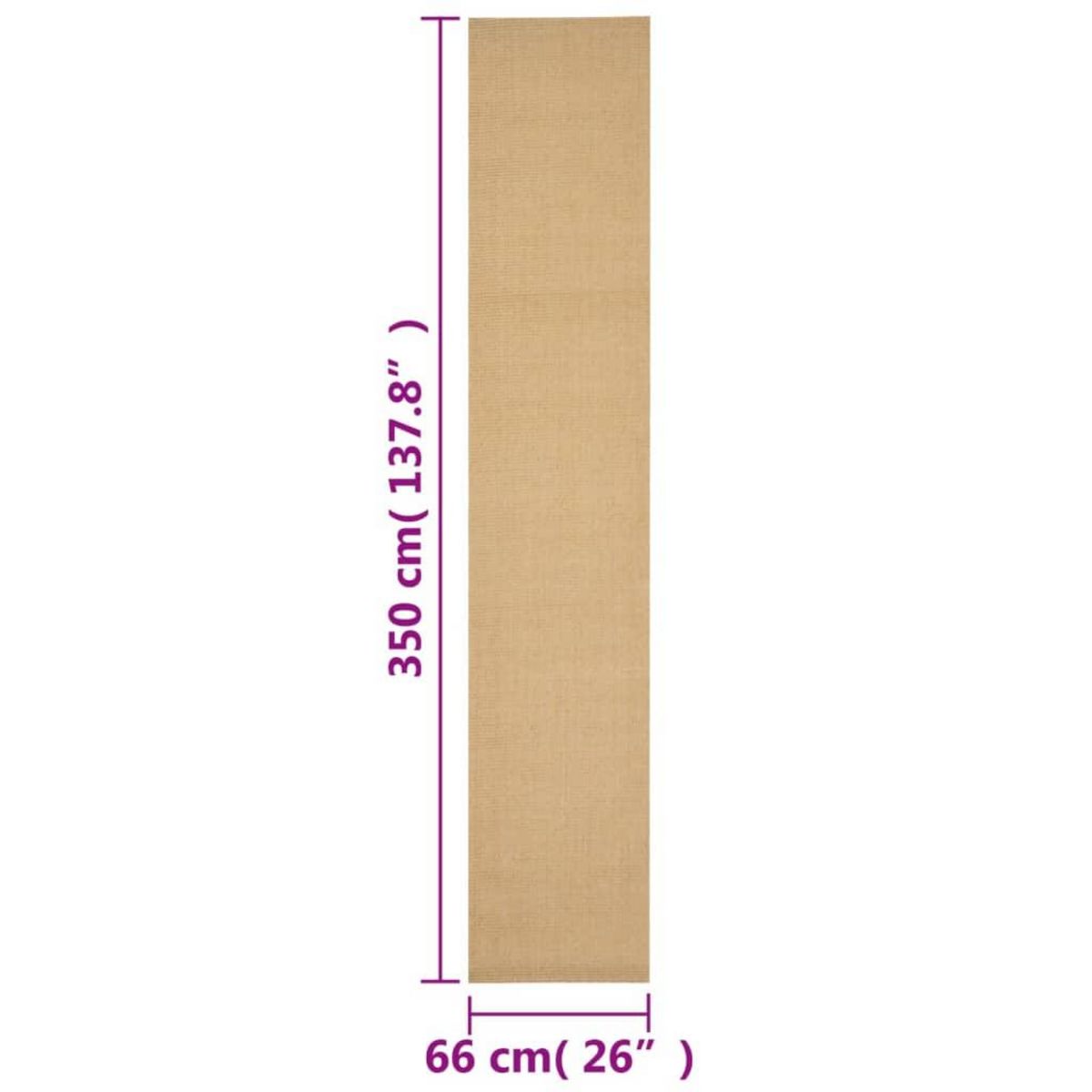 VIDAXL Tapis Sisal naturel 66x350 cm