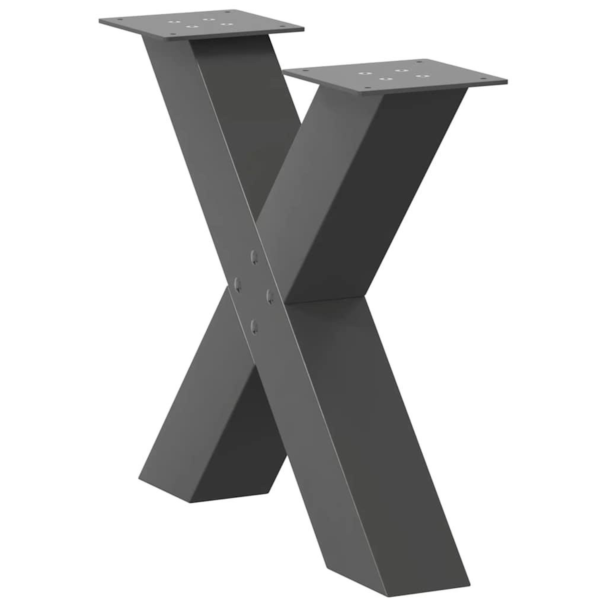 Voir la diapositive 4 : VIDAXL Pieds de table basse forme de X 2 pcs anthracite 60x(42-43) cm