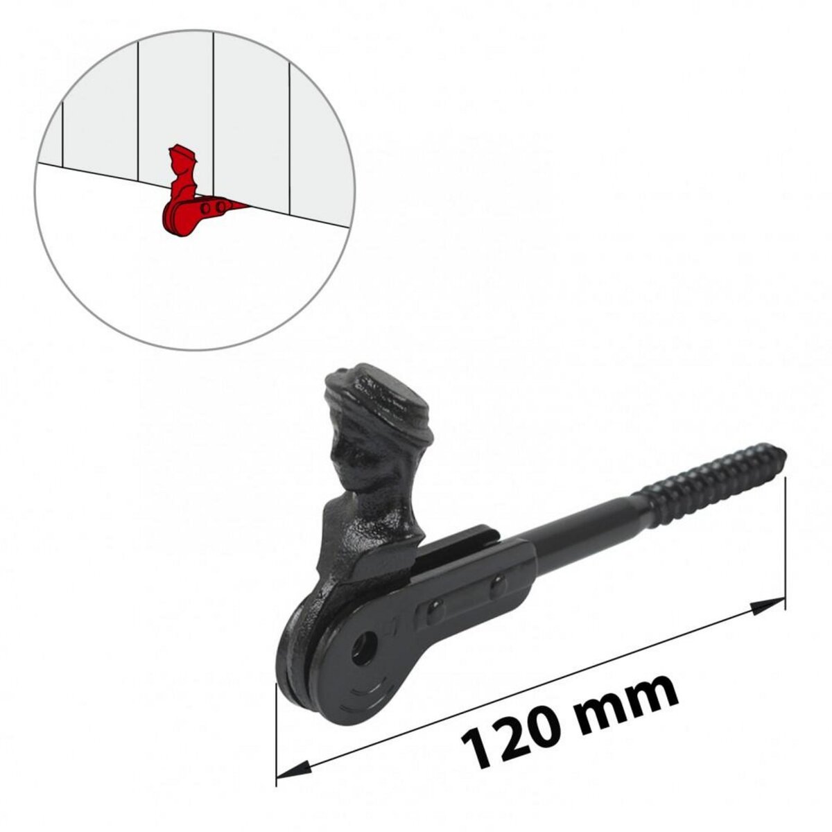 CENTRALE BRICO Arrêt acier prépeint, H.60 x L.15 x P.120 mm
