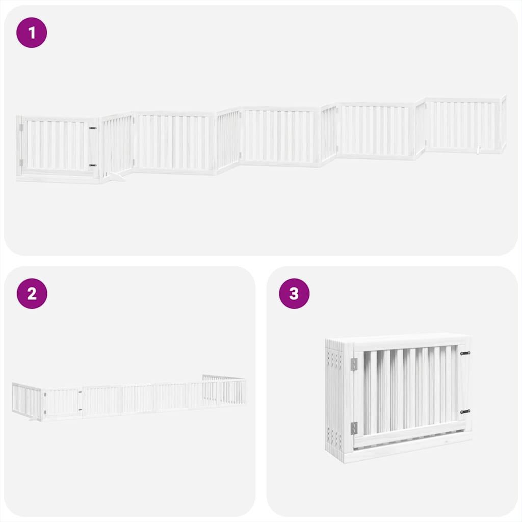 Voir la diapositive 5 : VIDAXL Barriere pour chien porte pliable 10 panneaux bois de peuplier