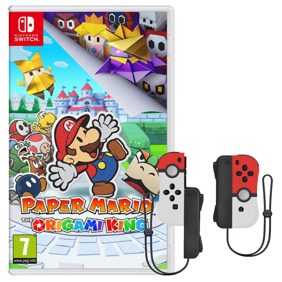 NINTENDO EXCLU WEB Paper Mario: The Origami King Nintendo Switch + Manette iiCon Pokeball avec Dragonnes