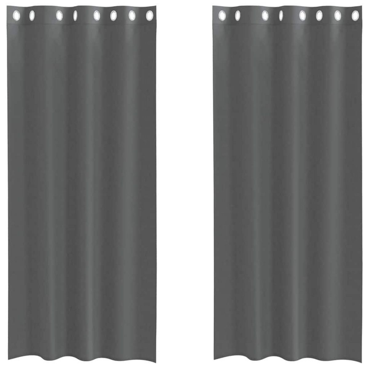 VIDAXL Rideaux en voile avec œillets 2 pcs gris fonce 140x225 cm