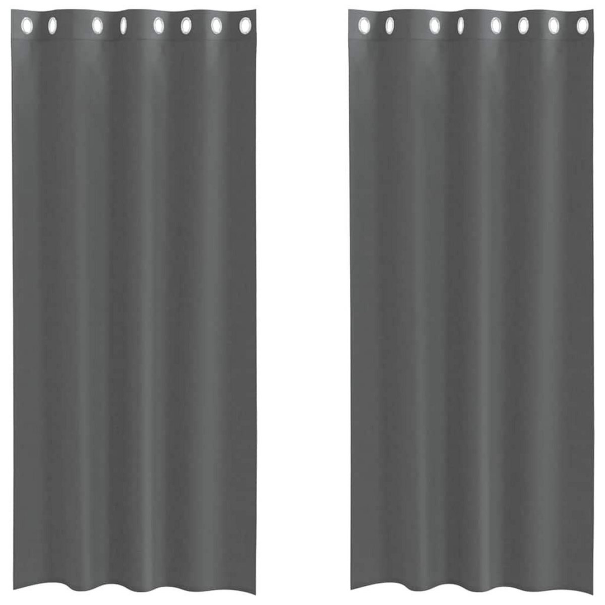 VIDAXL Rideaux en voile avec œillets 2 pcs gris fonce 140x225 cm