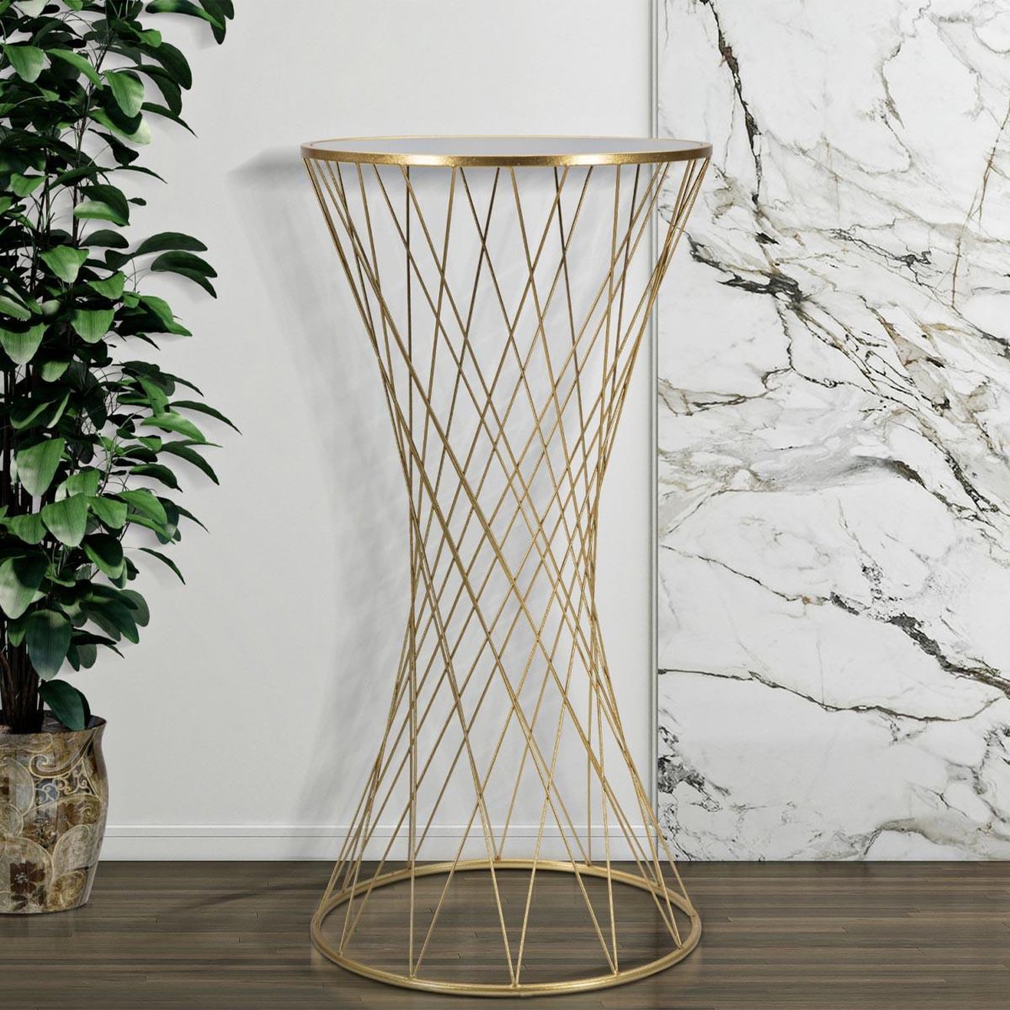 Voir la diapositive 5 : Paris Prix Table d'appoint en métal  tower  100cm or