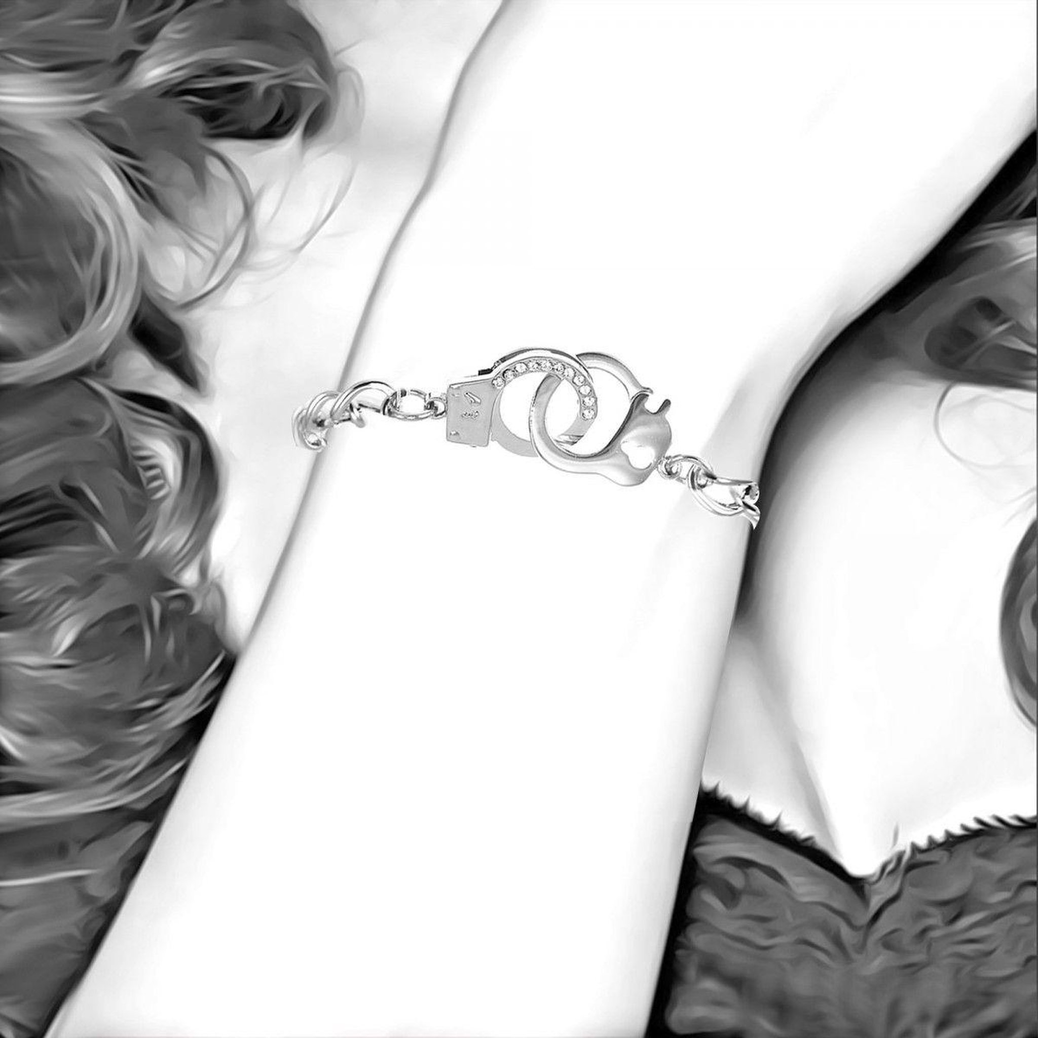 Voir la diapositive 3 : SC CRYSTAL Bracelet menottes SC Crystal orné de Cristaux scintillants