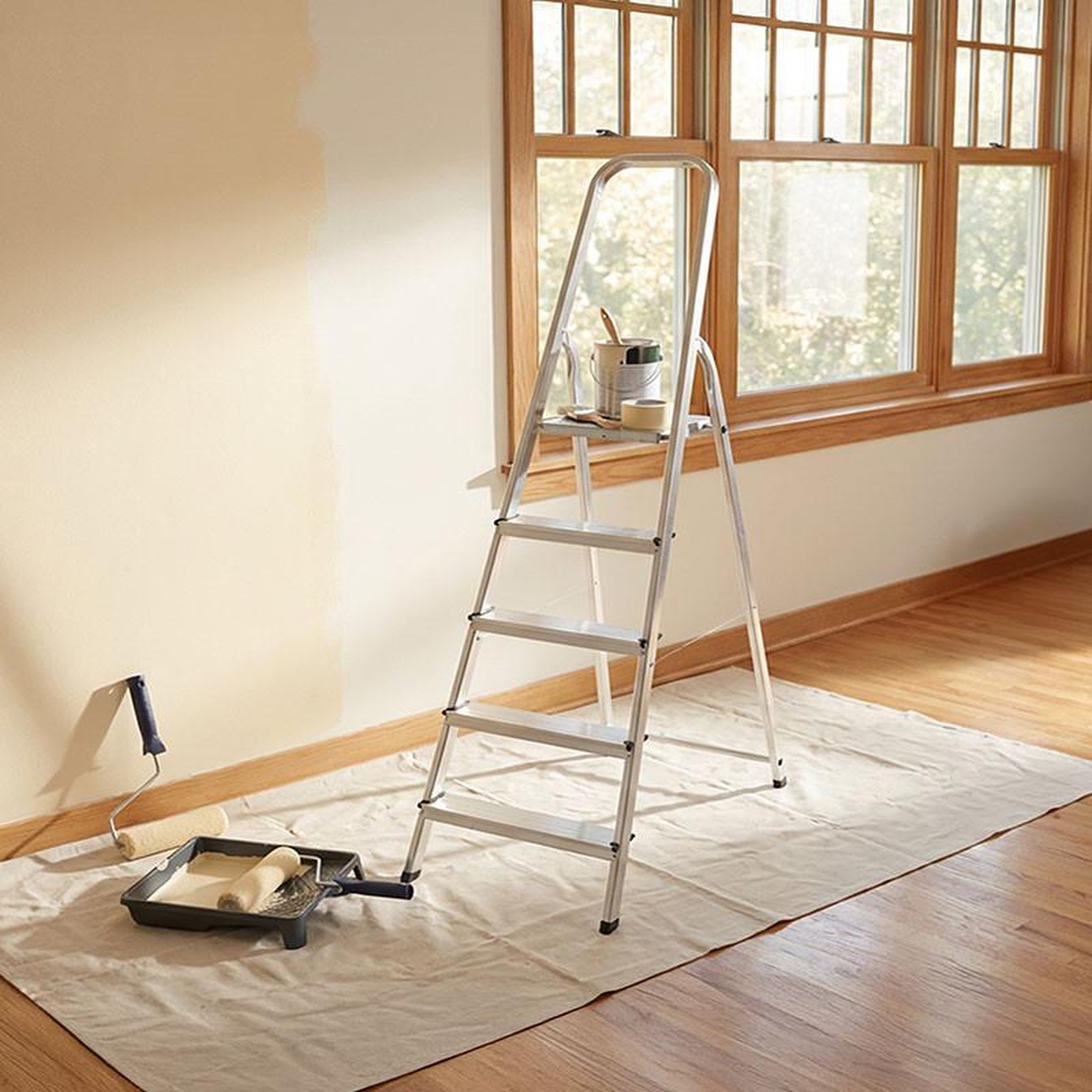 Voir la diapositive 2 : HAILO Escabeau ménager pliable en aluminium 5 marches léger Selekta