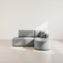 Voir la diapositive 5 : BEST MOBILIER Miro - canapé d'angle droit 4 places convertible avec coffre en velours texturé