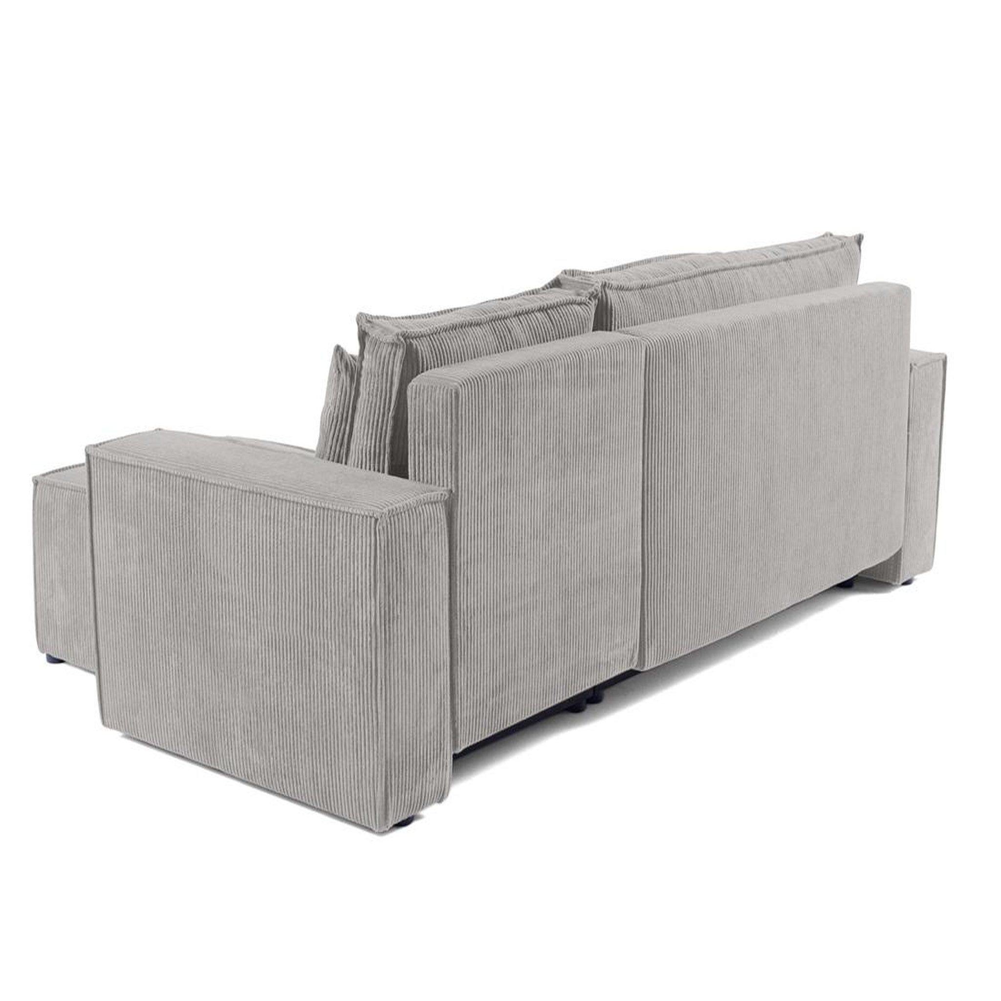 Voir la diapositive 4 : BEST MOBILIER Cezanne - canapé d'angle réversible - 4 places - convertible avec coffre - en velours côtelé