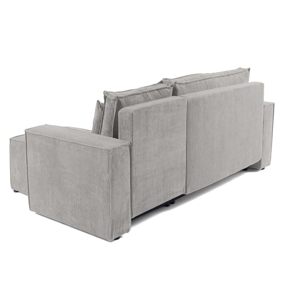 BEST MOBILIER Cezanne - canapé d'angle réversible - 4 places - convertible avec coffre - en velours côtelé