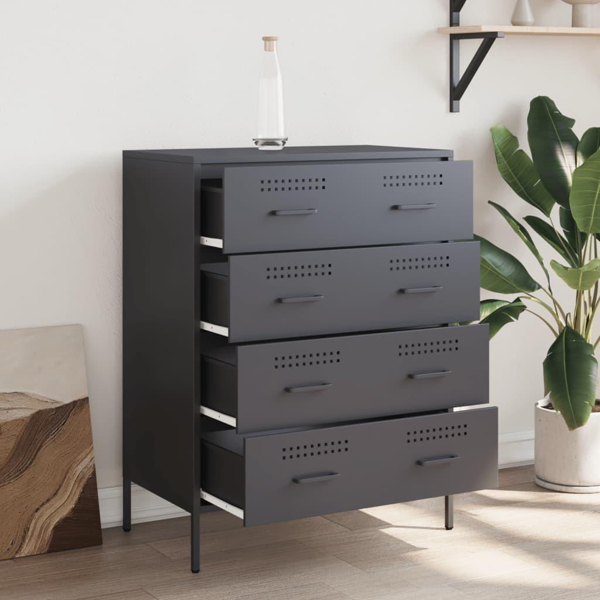 Voir la diapositive 3 : VIDAXL Buffet anthracite 68x39x89 cm acier