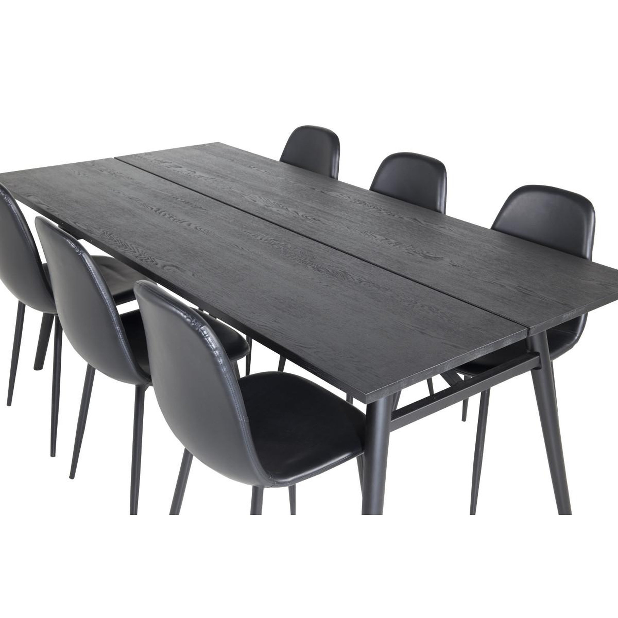 Voir la diapositive 5 : Paris Prix Ensemble table à manger extensible & 6 chaises design  sleek & polar  195-280cm noir
