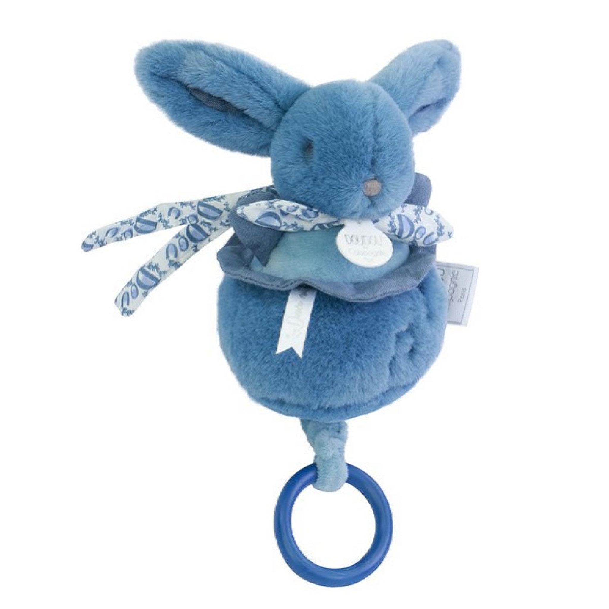 DOUDOU ET COMPAGNIE Lapin DOUDOU - boite à musique lapin  20 cm Bleu