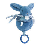 DOUDOU ET COMPAGNIE Lapin DOUDOU - boite à musique lapin  20 cm Bleu