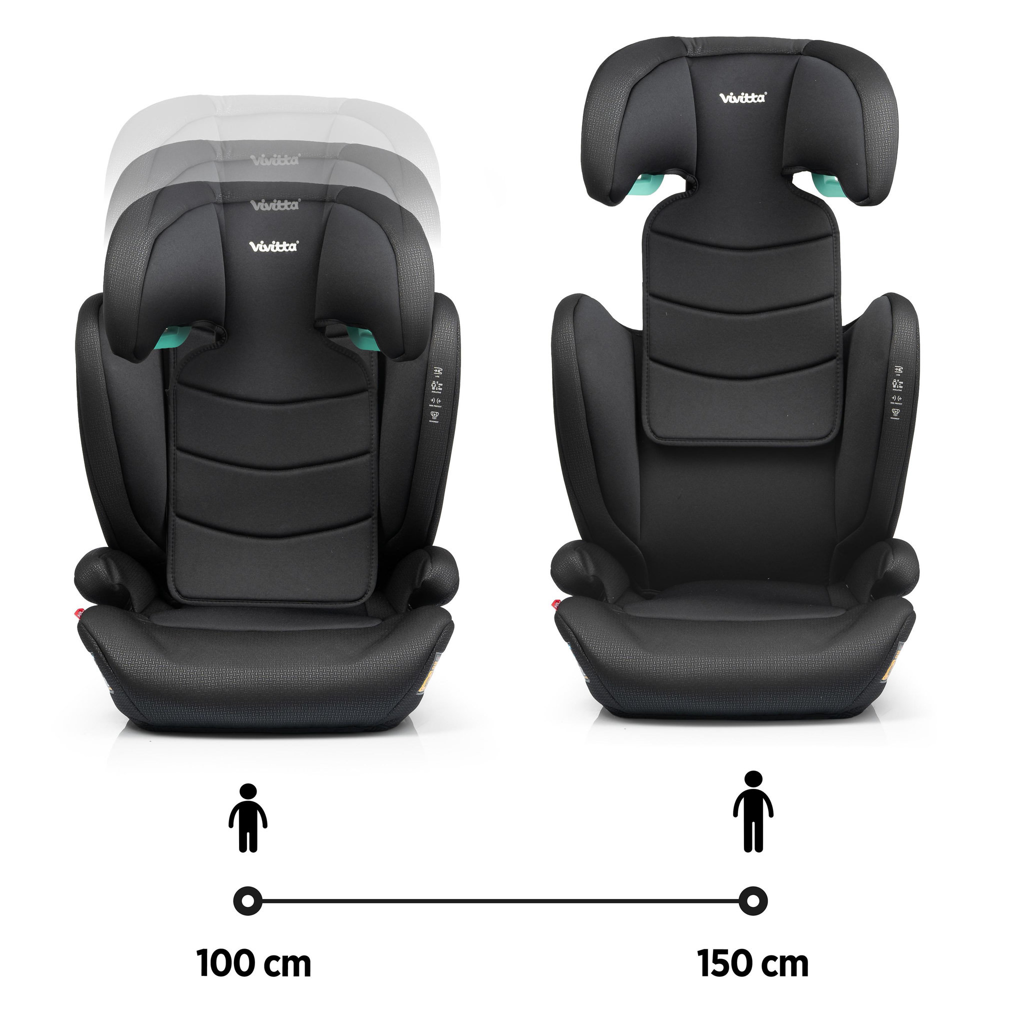 Voir la diapositive 4 : VIVITTA Siège auto bakan ifix 100-150 cm