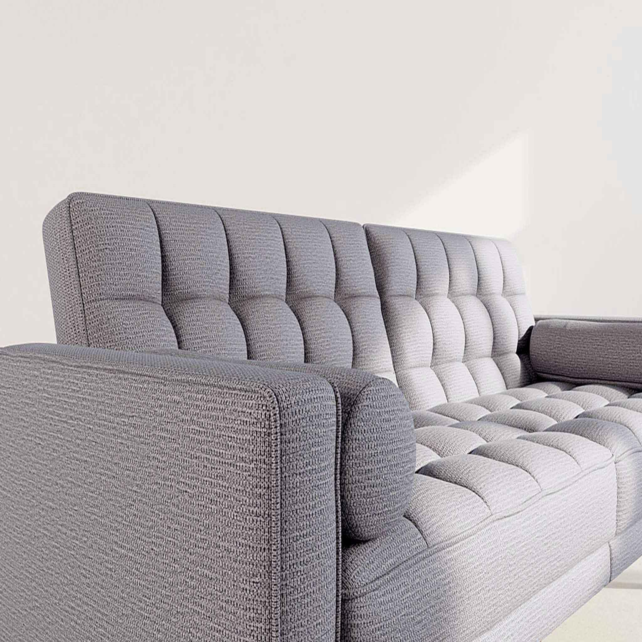Voir la diapositive 6 : BEST MOBILIER Suzanne - banquette 2 places convertible clic-clac en tissu texturé