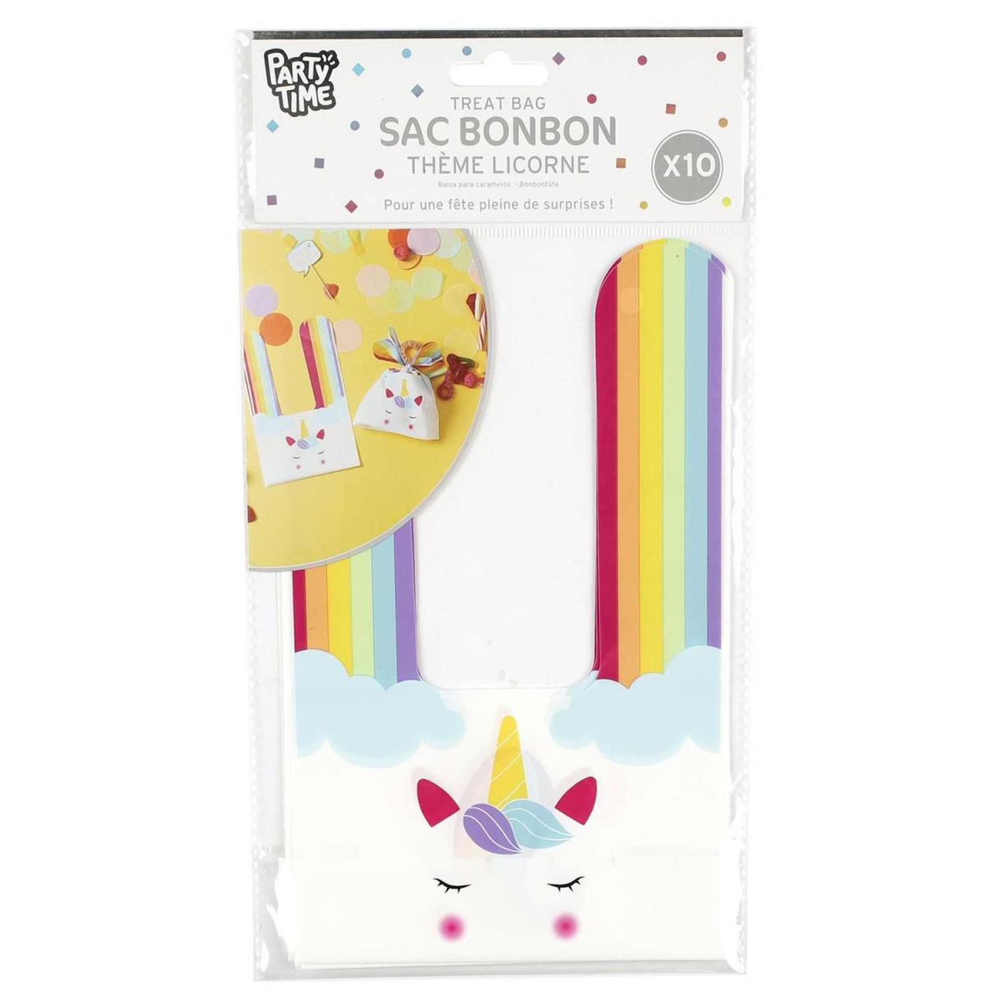 Voir la diapositive 5 : The Home Deco Factory Lot de 10 Sacs à Bonbon  Licorne  22cm Multicolore