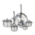 ELO Ensemble de 2 Poêles de cuisson 24 et 32 cm et 4 faitouts 12, 14, 16 et 20 cm Elo Profi Brillant