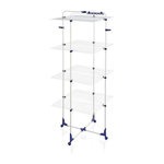 Leifheit LEIFHEIT 81456 Tour de sechage Classic Tower 450, etendoir a linge 4 niveaux, sechoir a linge tour 45 m, demie-ouverture, roulet