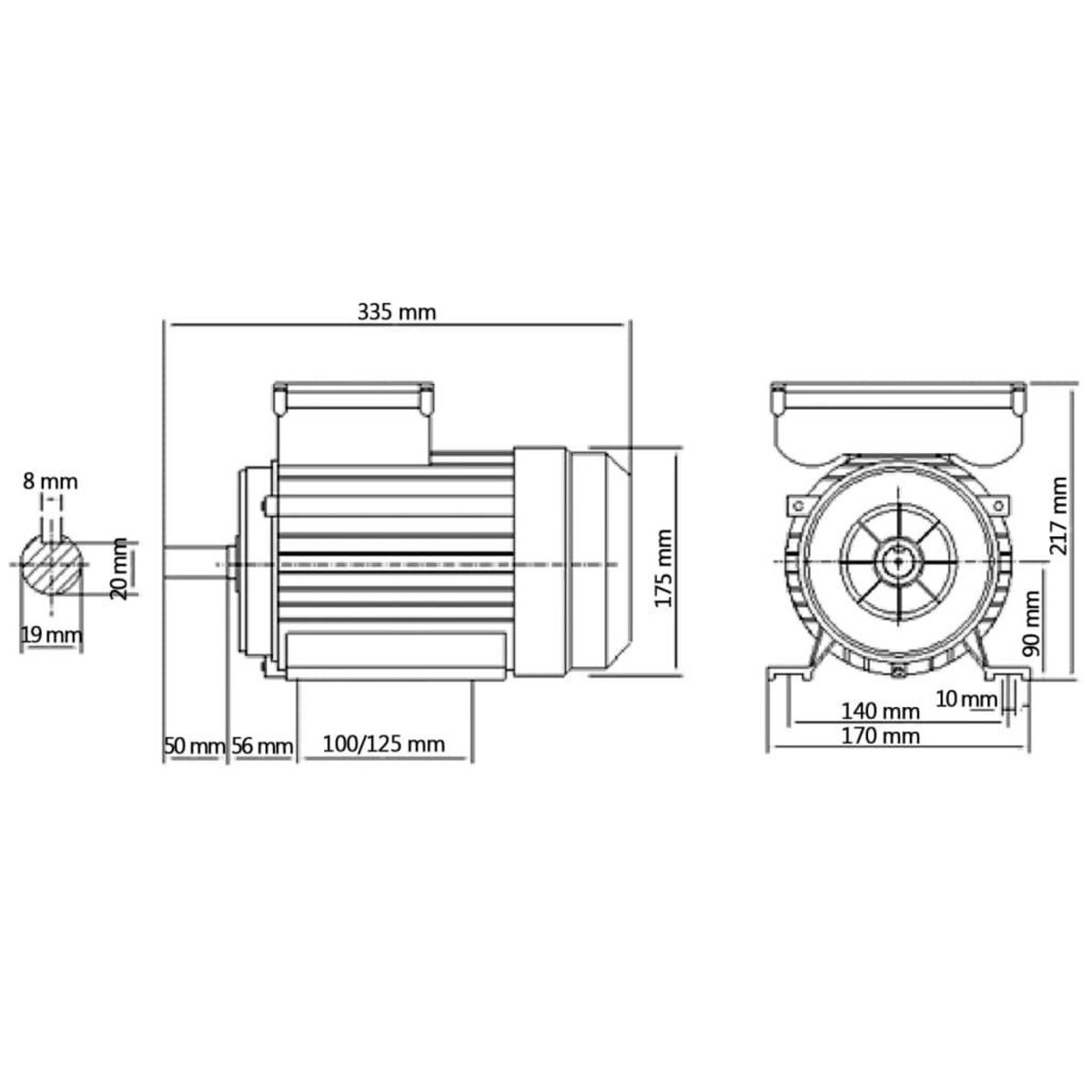 VIDAXL Moteur monophase Aluminium 1,5kW/2 CH 2 poles 2800 tr/min