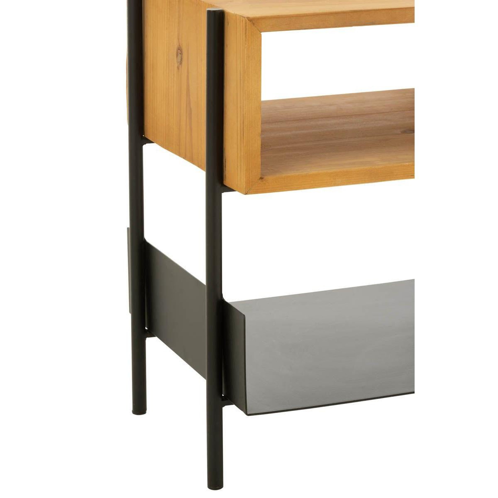 Voir la diapositive 4 : J-LINE Table de Chevet en Bois  Tina  48cm Noir & Naturel
