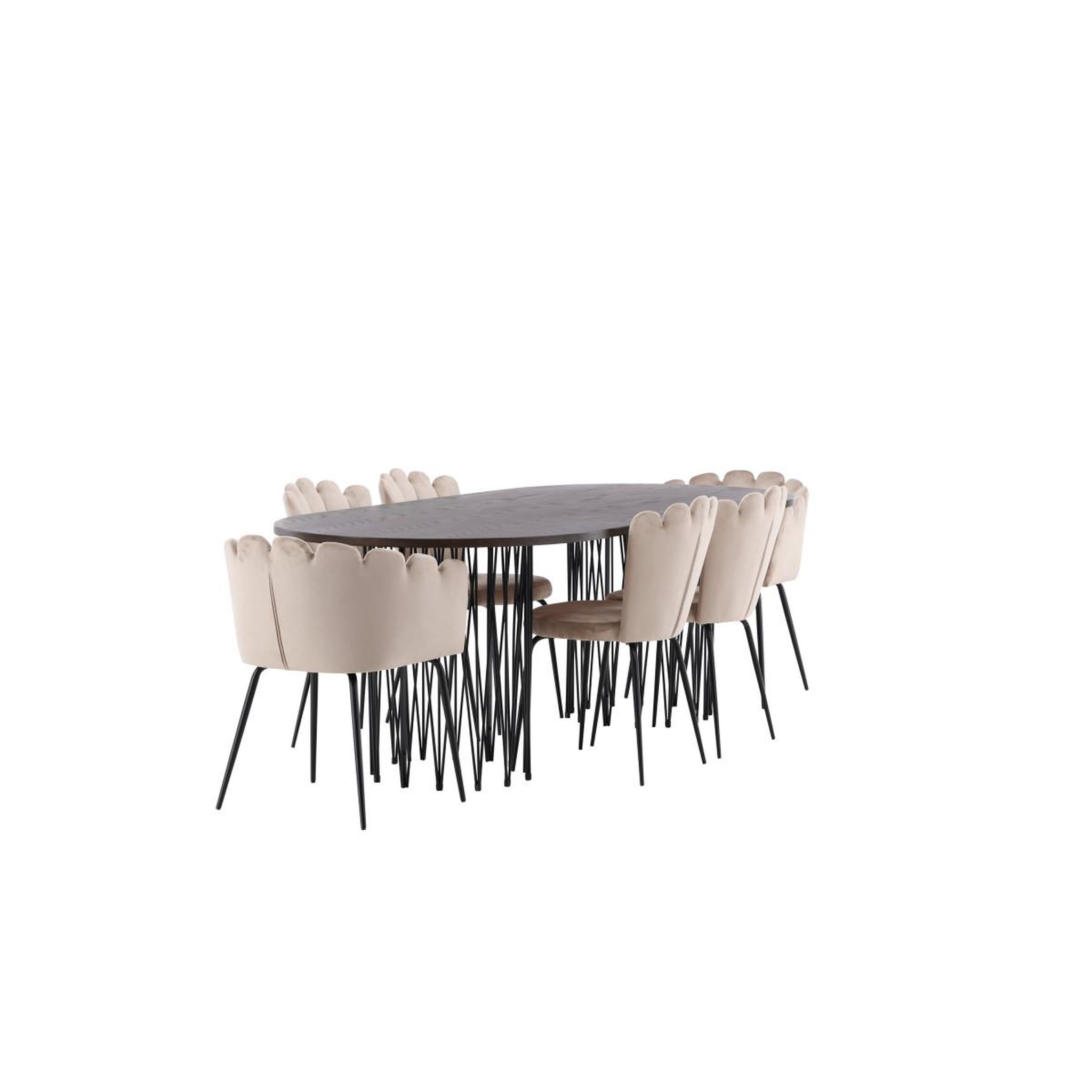 Voir la diapositive 3 : Paris Prix Ensemble table à manger & 6 chaises  stone & limhamn  220cm beige & moka