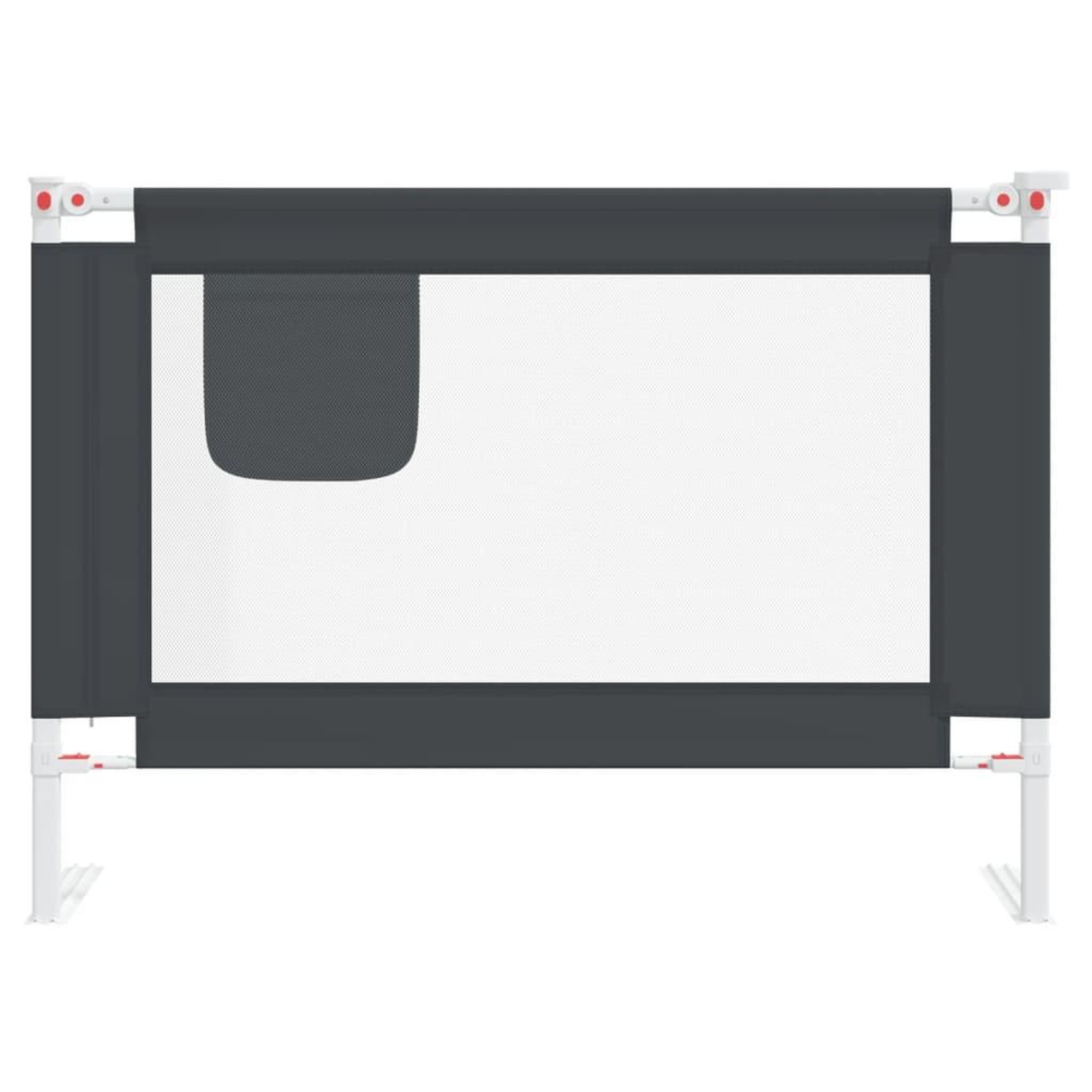 Voir la diapositive 4 : VIDAXL Barriere de securite de lit d'enfant Gris fonce 90x25 cm Tissu