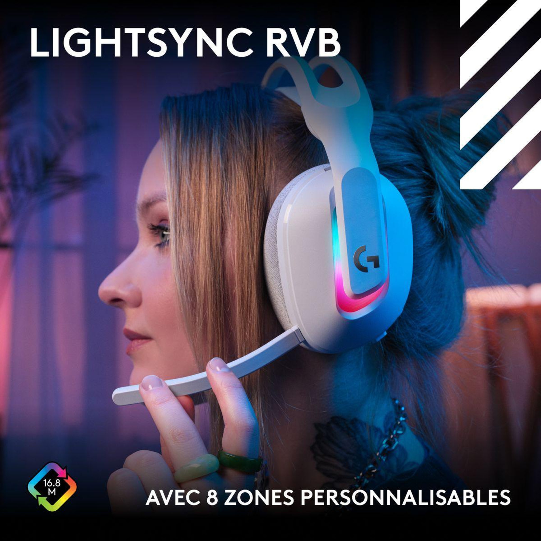 Voir la diapositive 5 : Logitech Casque gamer A20X Blanc + base