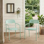 Voir la diapositive 2 : OUTSUNNY Lot de 2 chaises de jardin empilables métal vert d'eau