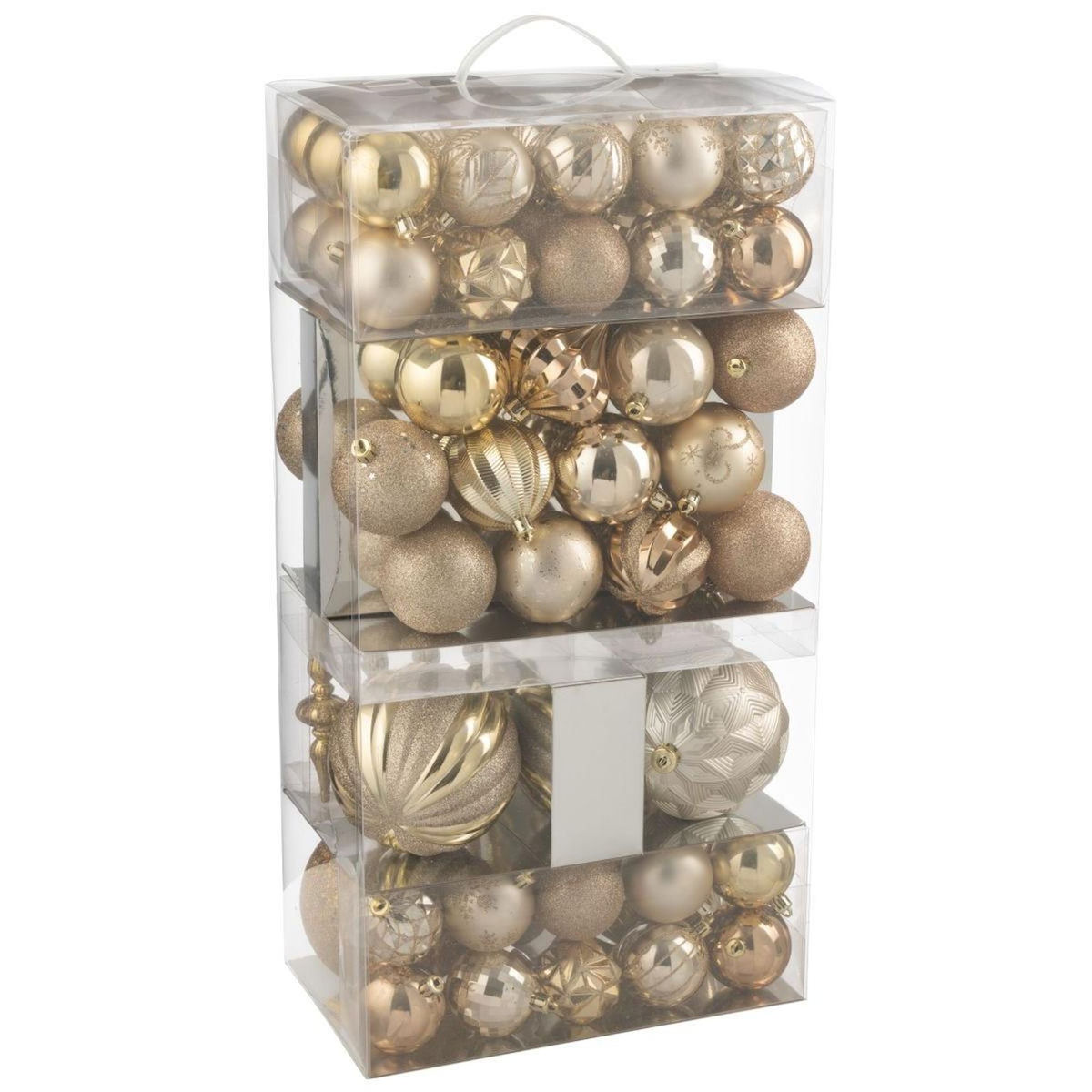 Paris Prix Lot de 80 Boules de Noël  Night  58cm Beige & Écru
