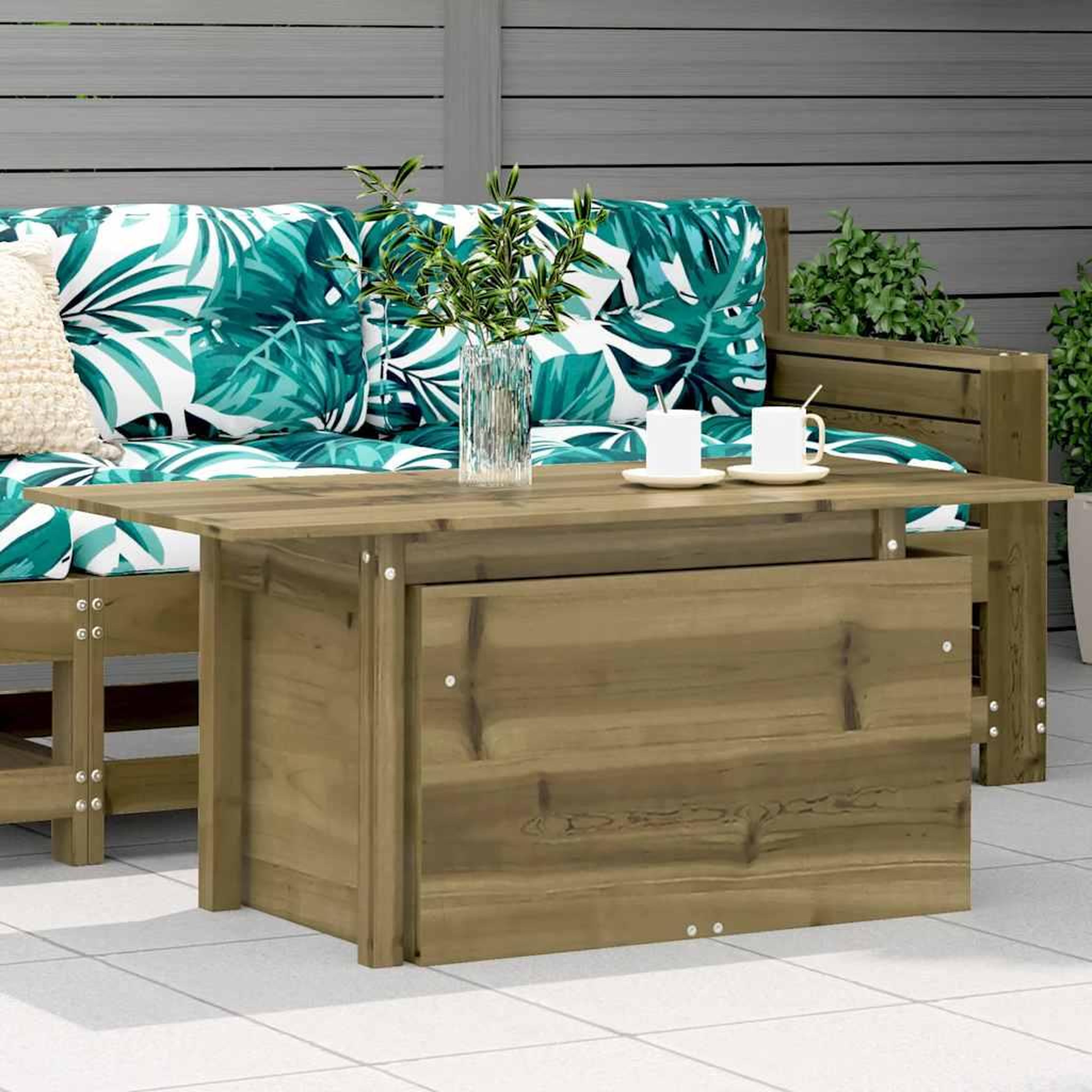 VIDAXL Table de jardin 100x50x75 cm bois de pin impregne