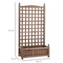 Voir la diapositive 3 : OUTSUNNY Jardinière avec treillis - bac à fleurs - jardinière sur pied - dim. 64L x 28l x 120H cm inserts d'irrigation inclus bois sapin traité