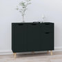 Voir la diapositive 1 : VIDAXL Buffet noir 90x30x72 cm bois d'ingenierie
