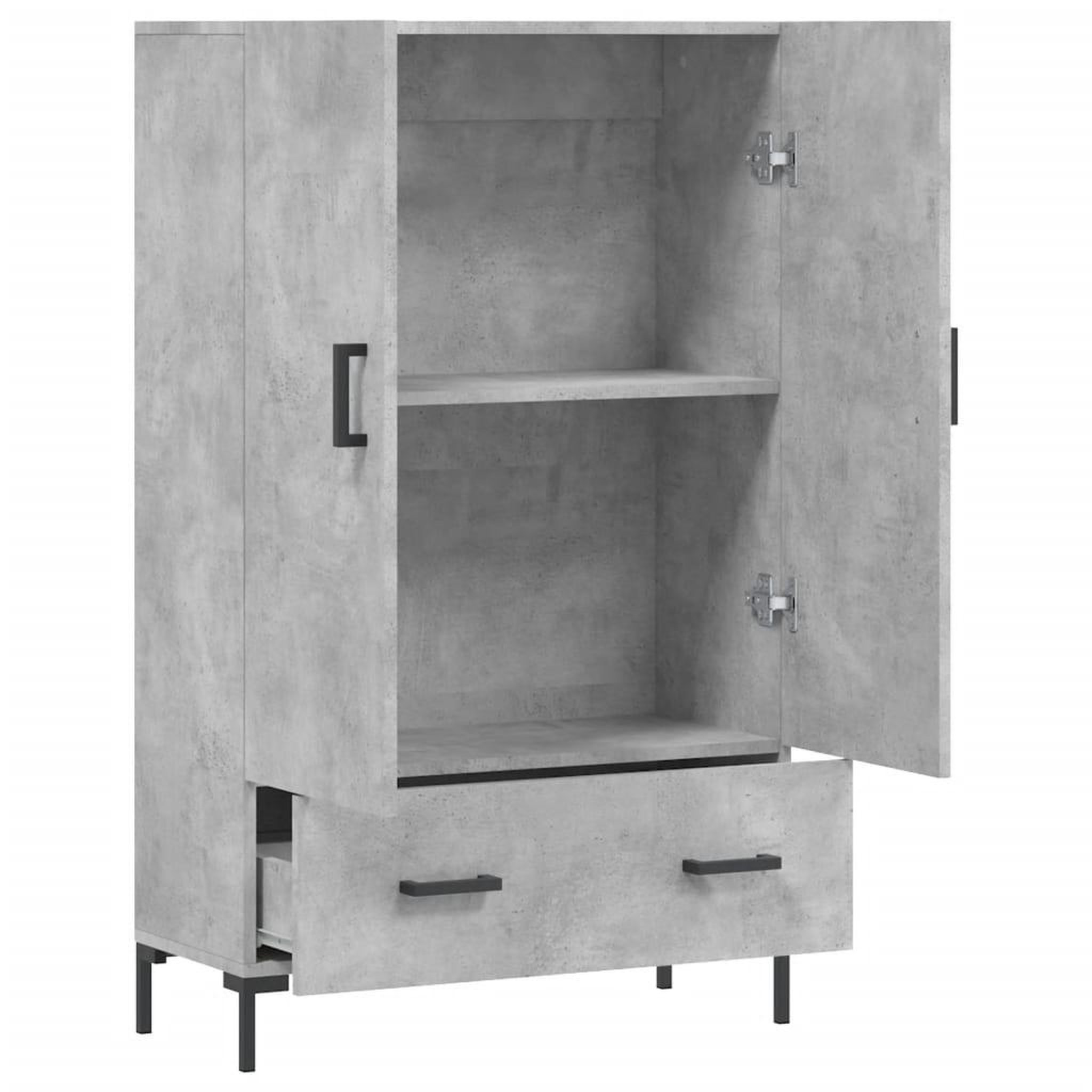 Voir la diapositive 5 : VIDAXL Buffet haut gris beton 69,5x31x115 cm bois d'ingenierie