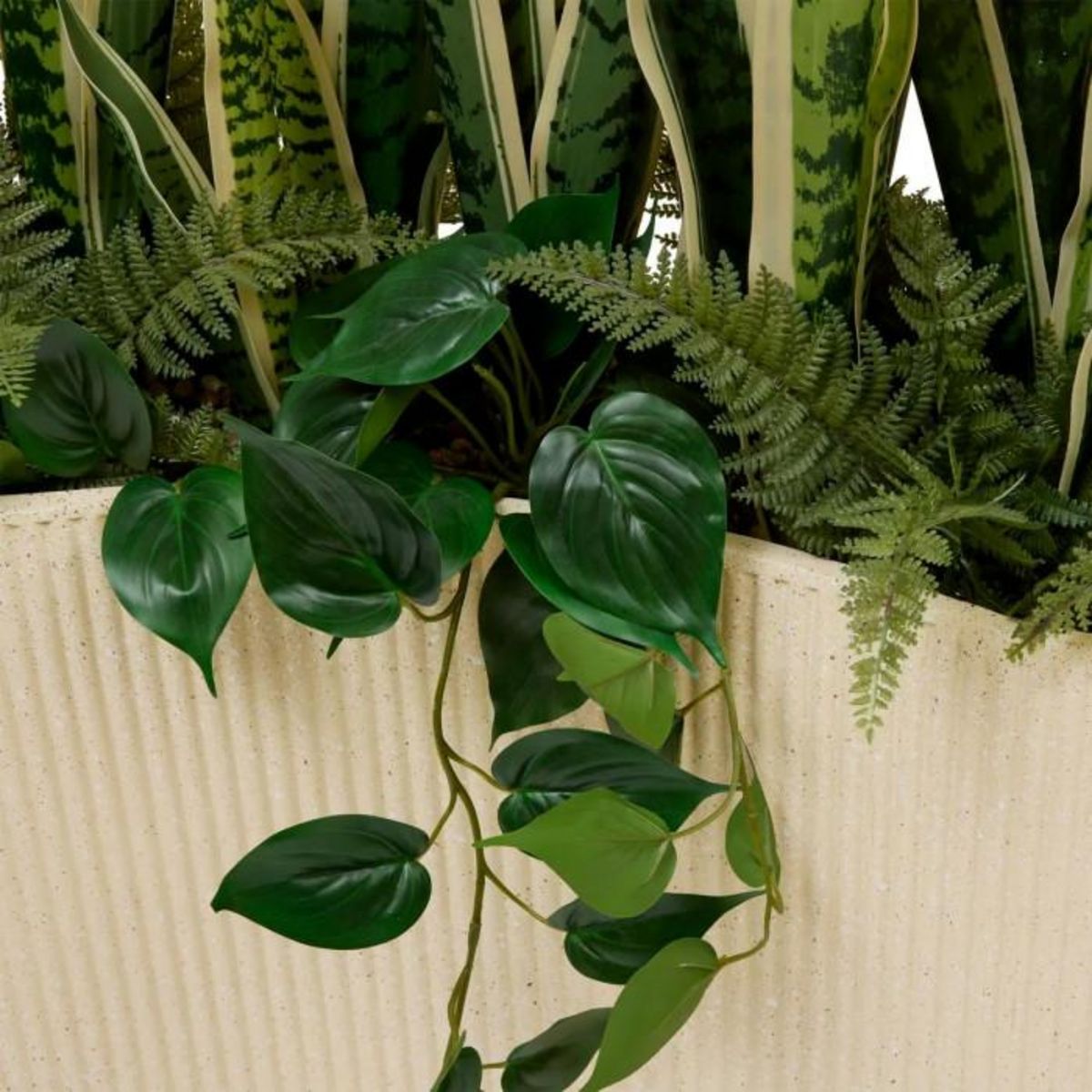 ATMOSPHERA Sansevieria Artificielle en Pot  Sky  163m Vert & Beige