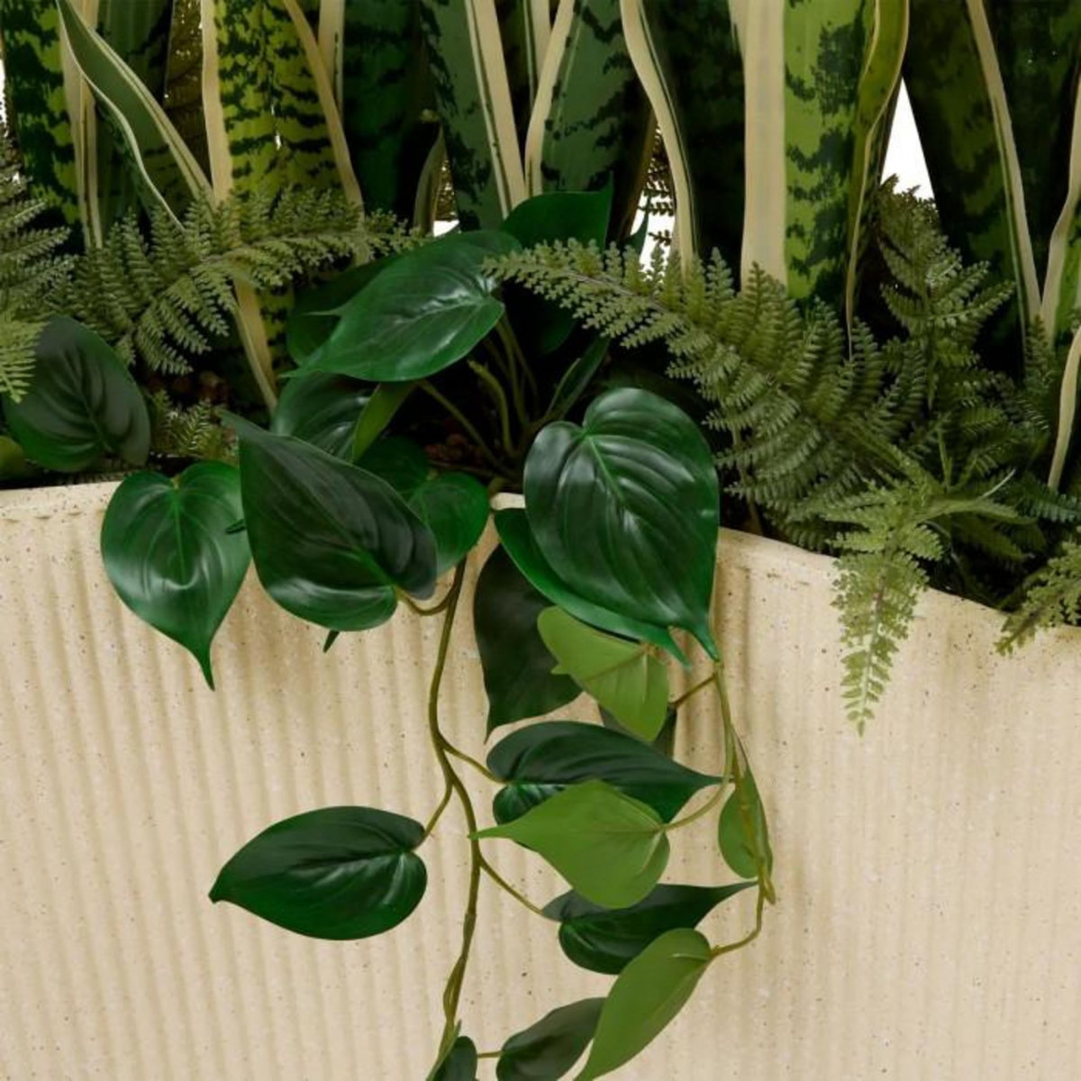 ATMOSPHERA Sansevieria Artificielle en Pot  Sky  163m Vert & Beige