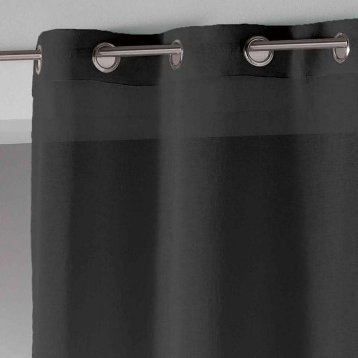 Paris Prix Rideau Voilage Étamine  Telma  140x280cm Noir