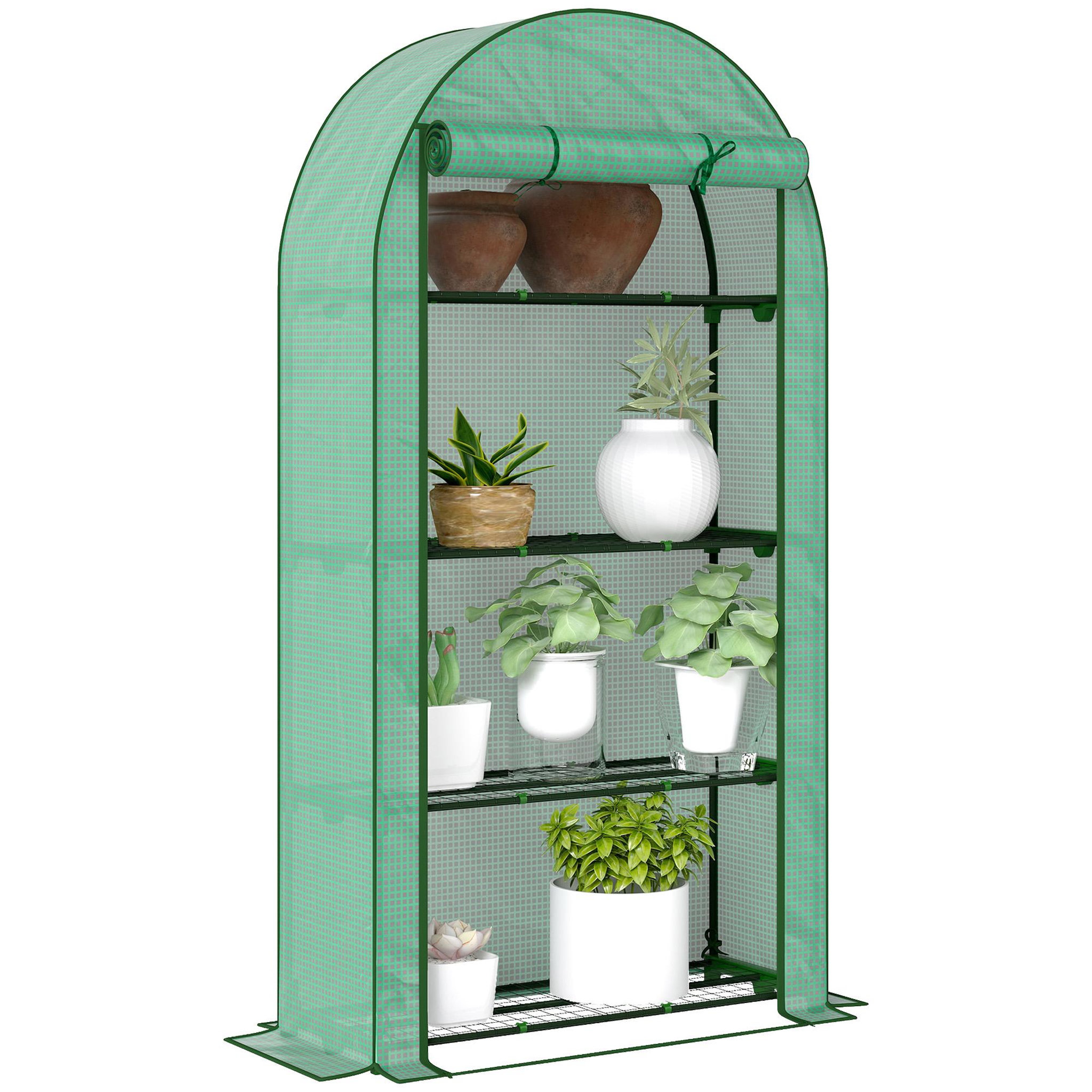 OUTSUNNY Serre de balcon jardin 4 étagères 105 x 45 x 160 cm vert