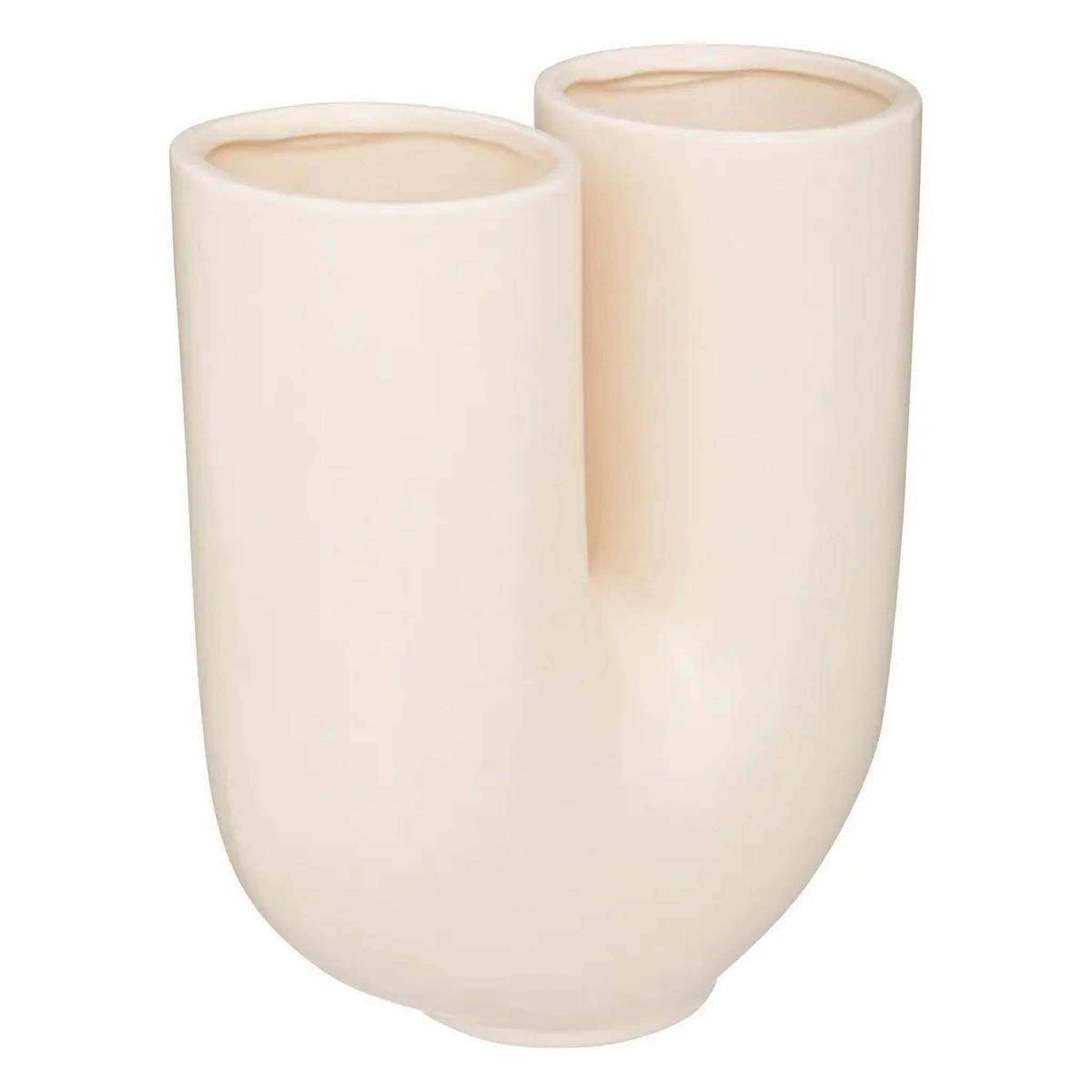 ATMOSPHERA Vase design en céramique  rivi  25cm blanc chaud